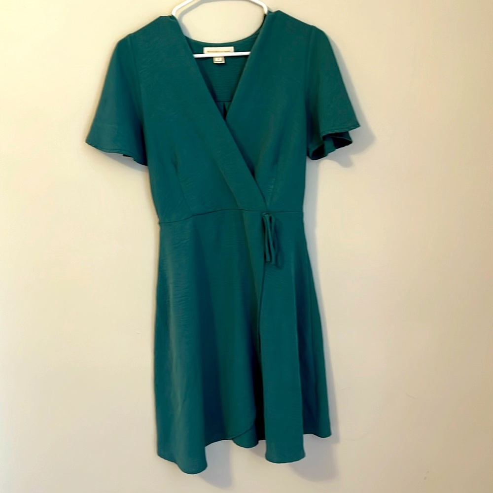 Monteau wrap Dress Teal Blue Green size medium